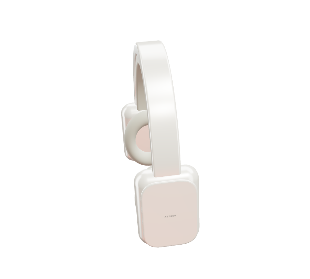 Warm porcelain AETHER One headphones in profile